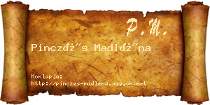 Pinczés Madléna névjegykártya